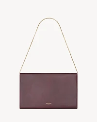 LETTER large pouch on chain in leather