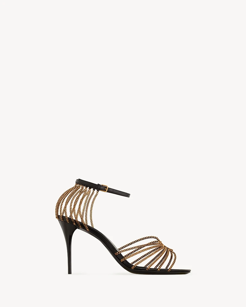 BABYLONE sandals smooth leather and metal
