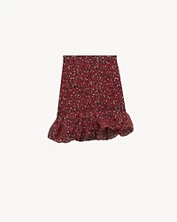ruffled mini skirt spotted silk muslin