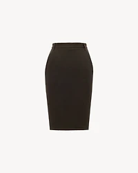 pencil skirt deep brown denim