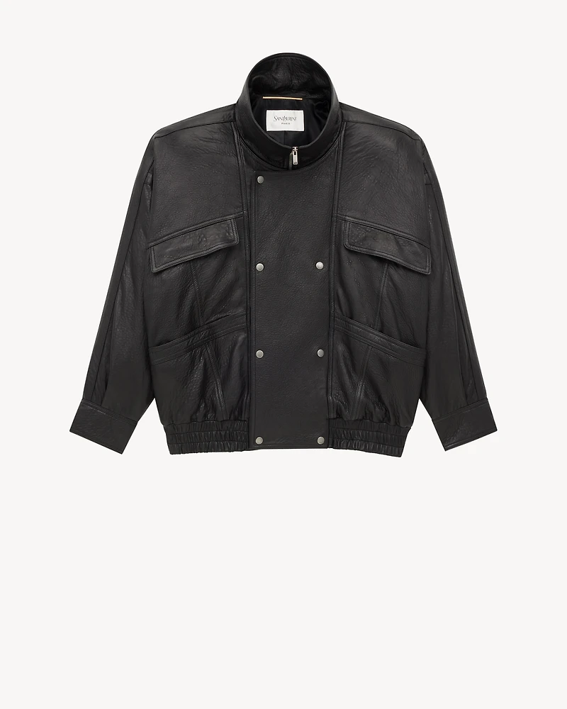 bomber jacket bubbled lambskin