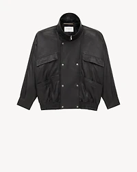 bomber jacket bubbled lambskin