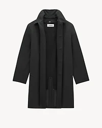 shearling-lined mac coat nylon serge