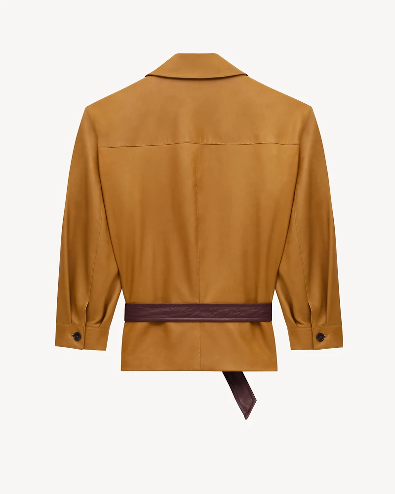belted jacket lambskin