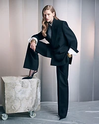 wide-leg pants wool canvas