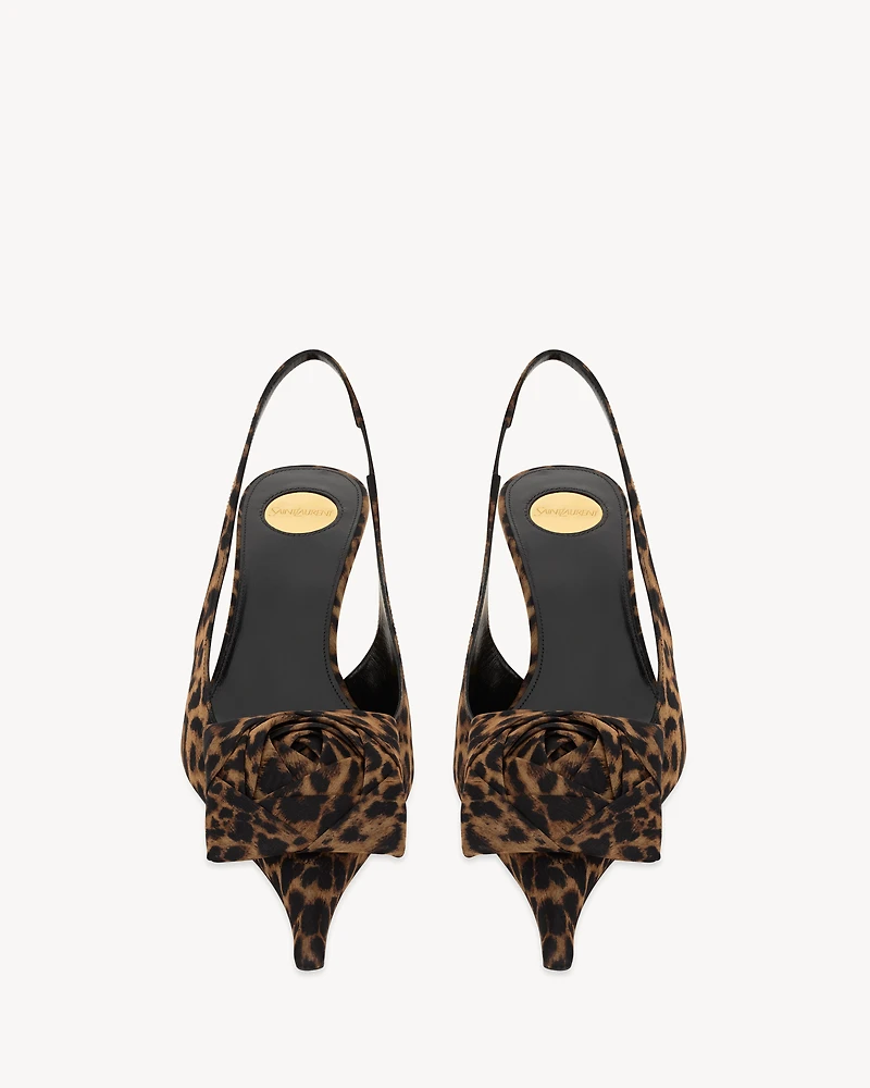 DAKOTA slingback pumps leopard silk muslin