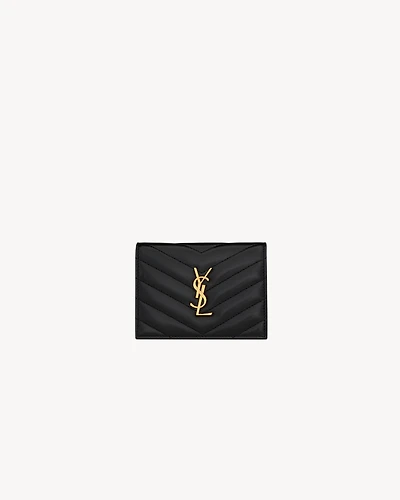 CASSANDRE MATELASSÉ FLAP CARD CASE IN LAMBSKIN