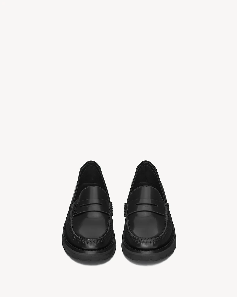 Le Loafer chunky penny slippers glazed leather