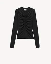 ruched sweater cashmere, wool, and silk