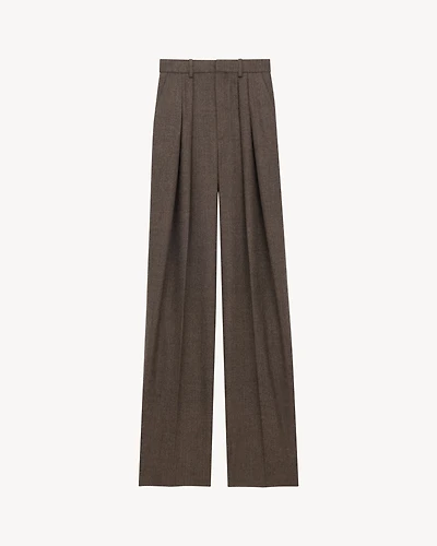 wide-leg pants herringbone wool