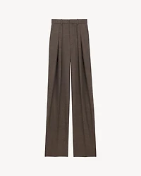 wide-leg pants herringbone wool
