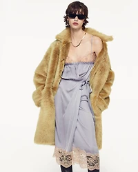 wrap slip dress silk charmeuse and lace
