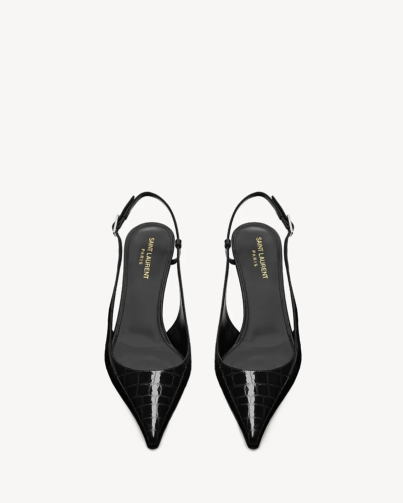 VENDOME slingback pumps crocodile-embossed leather