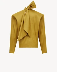 boxy lavallière top organza