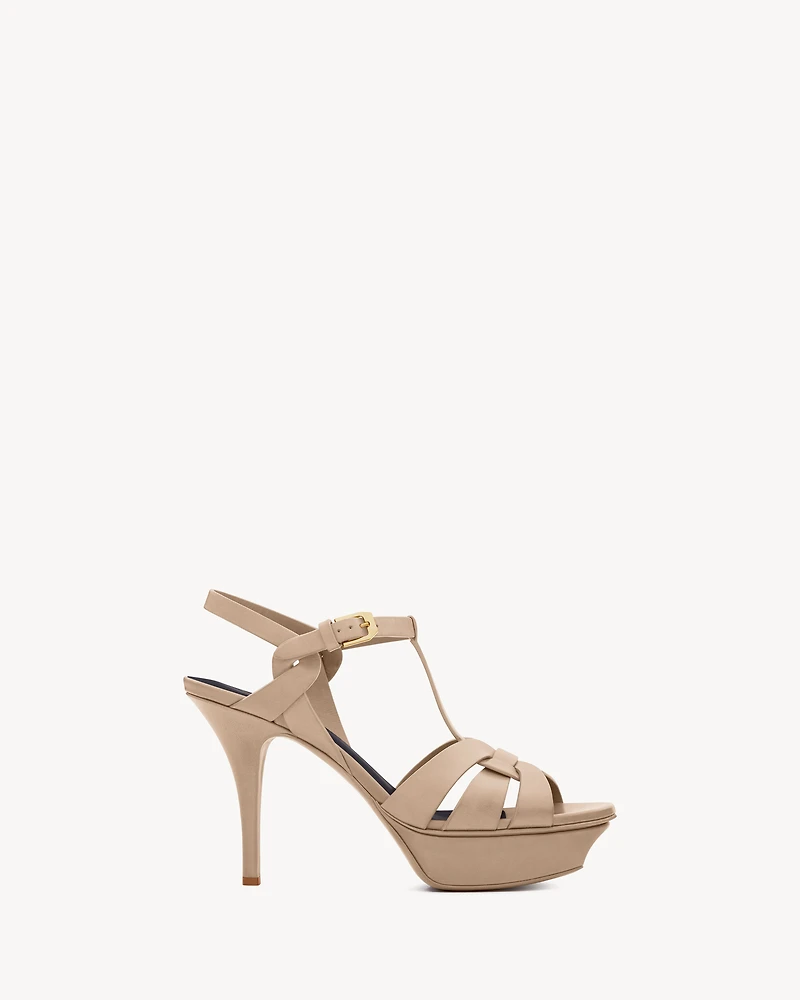 Tribute platform sandals smooth leather
