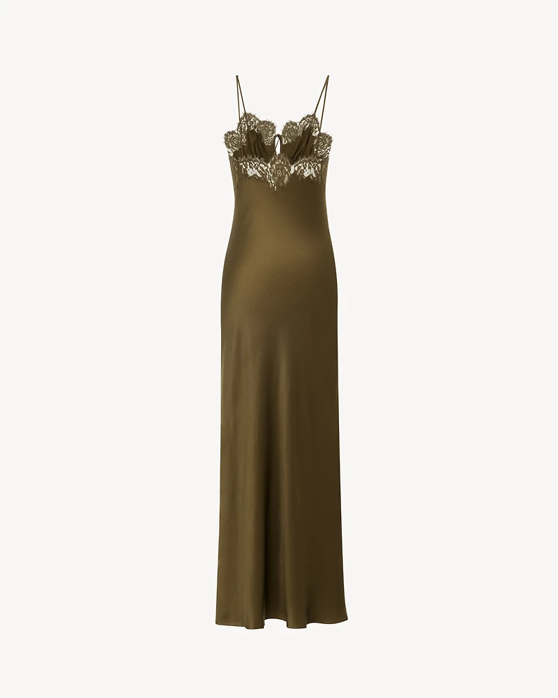 slip dress silk satin and lace