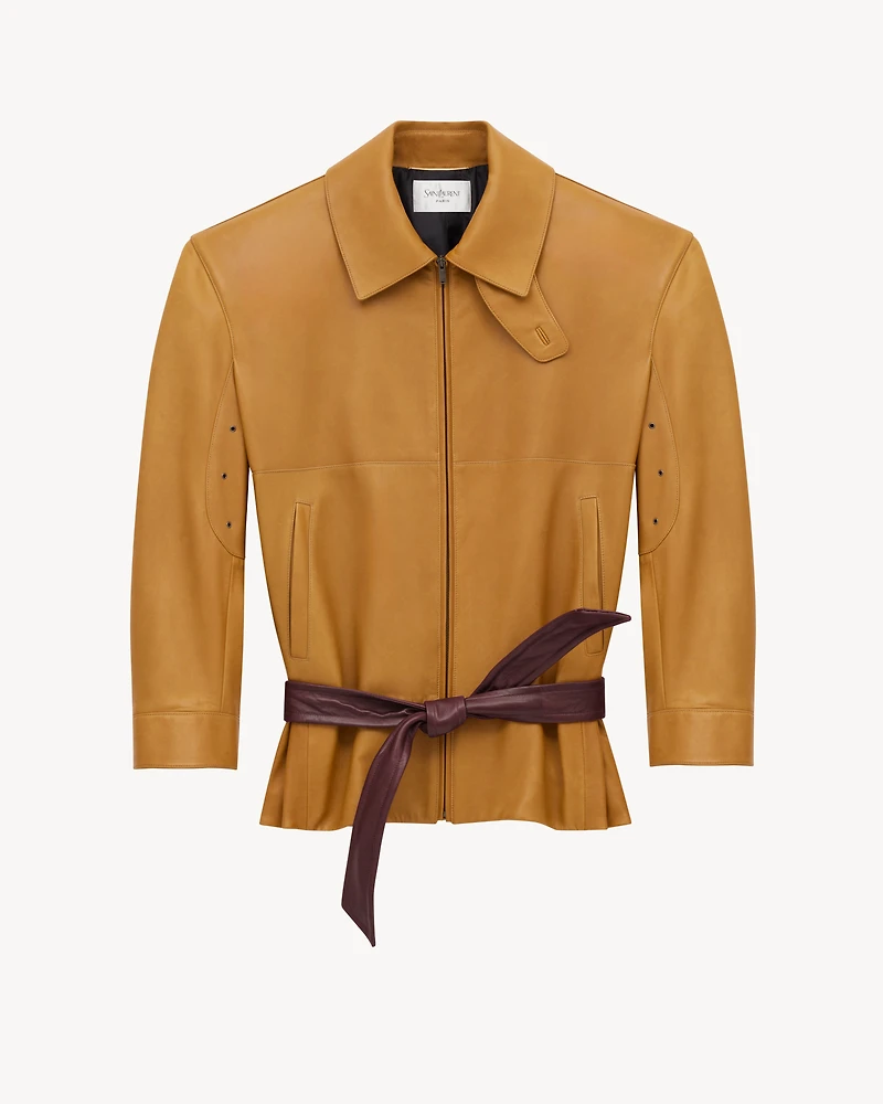 belted jacket lambskin