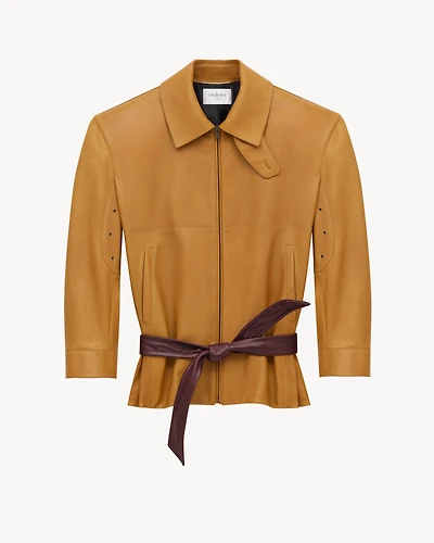 belted jacket lambskin