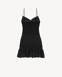smocked dress silk muslin crepe