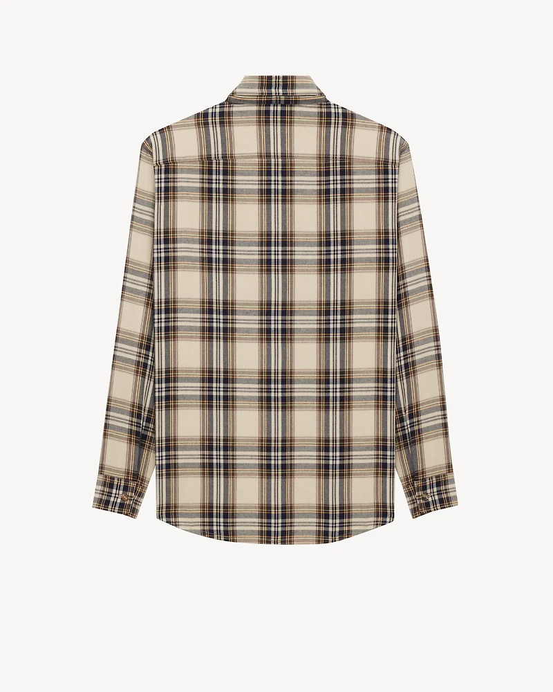 CASSANDRE lavallière shirt cotton tartan
