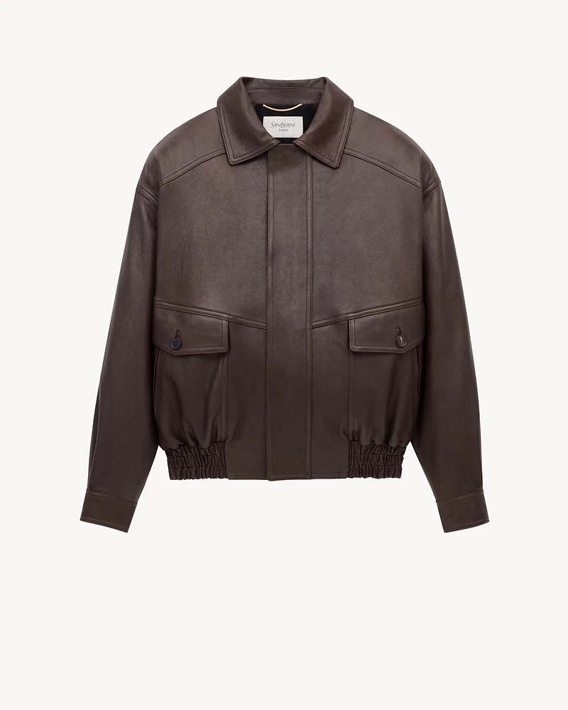 bomber jacket bubbled lambskin