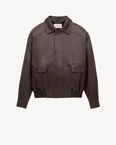 bomber jacket bubbled lambskin