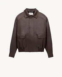 bomber jacket bubbled lambskin
