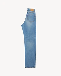 v-waist long baggy jeans 50's blue