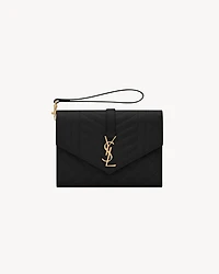 ENVELOPE FLAP pouch in MIX MATELASSÉ GRAIN DE POUDRE LEATHER
