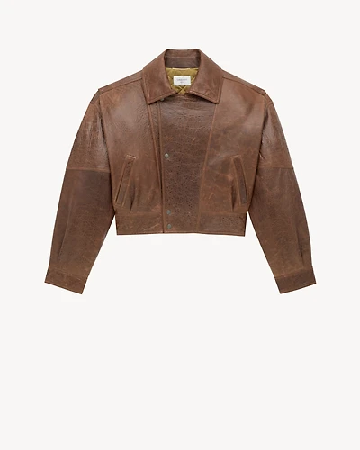 bomber jacket aged lambskin