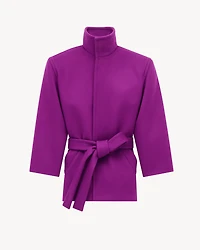 boxy belted coat wool