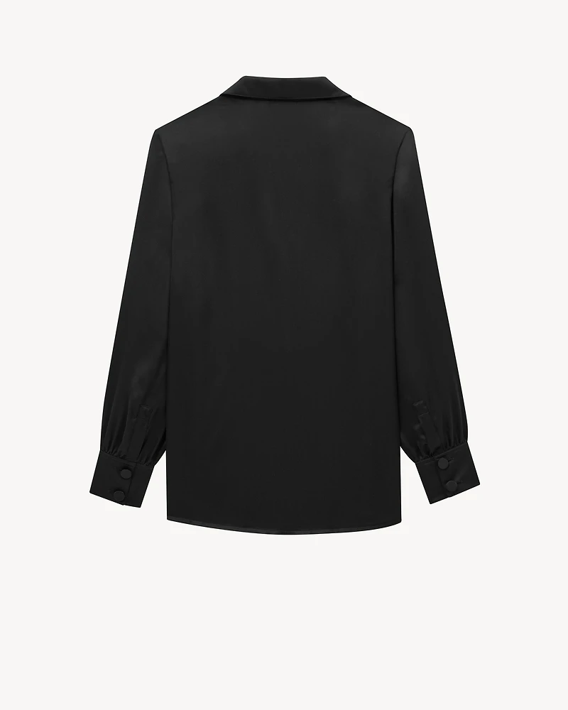 Pajama Shirt Silk Satin Crepe
