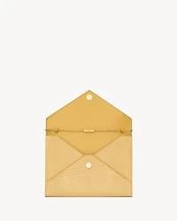 LETTER pouch on chain in shiny lizard