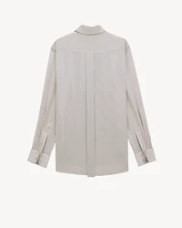 Boyfriend Shirt Striped Silk Satin