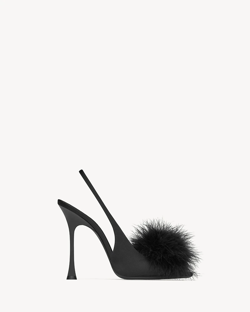 PARADIS sandals satin and feathers