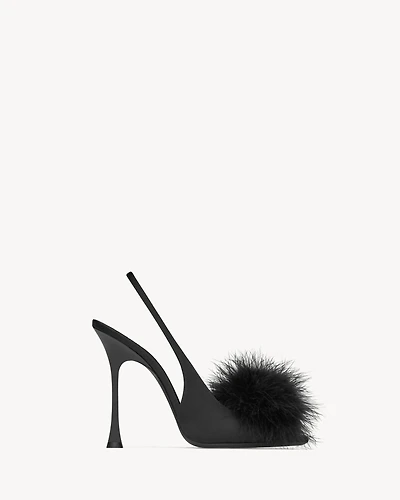 PARADIS sandals satin and feathers