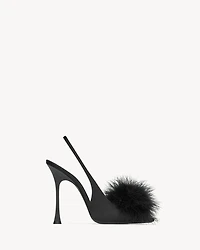 PARADIS sandals satin and feathers
