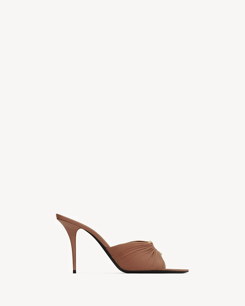 LOLA mules smooth leather and draped jersey