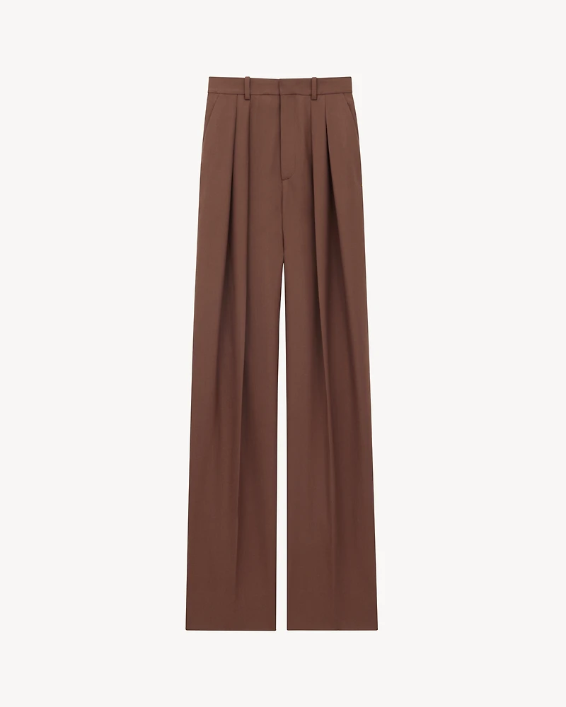 wide-leg pants wool gabardine