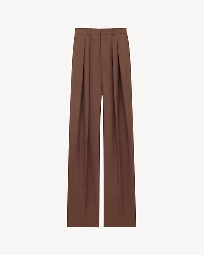 wide-leg pants wool gabardine