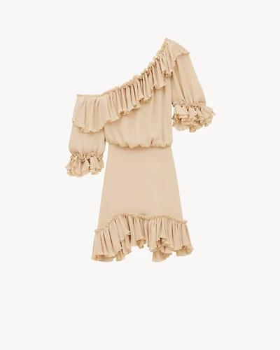 ruffled dress silk crepon muslin