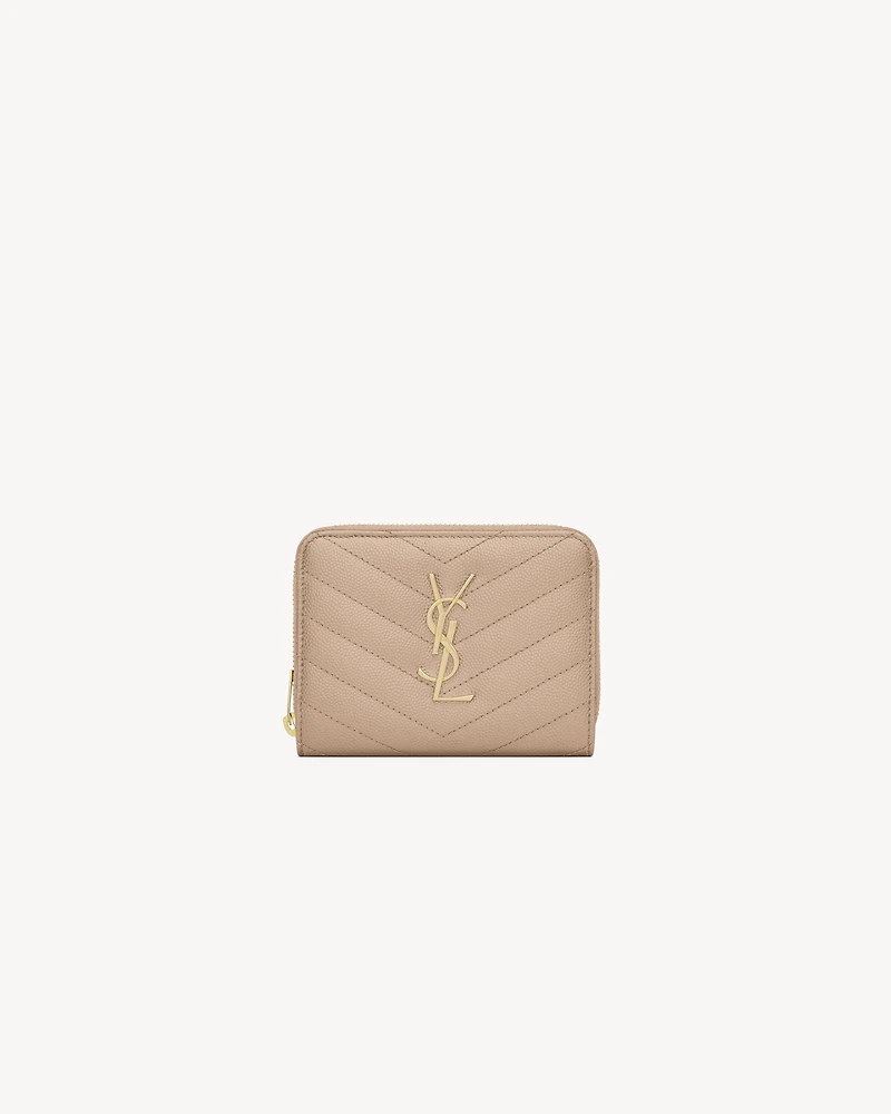 CASSANDRE MATELASSÉ compact zip around wallet in grain de poudre leather
