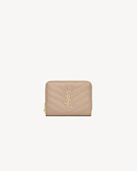 CASSANDRE MATELASSÉ compact zip around wallet in grain de poudre leather