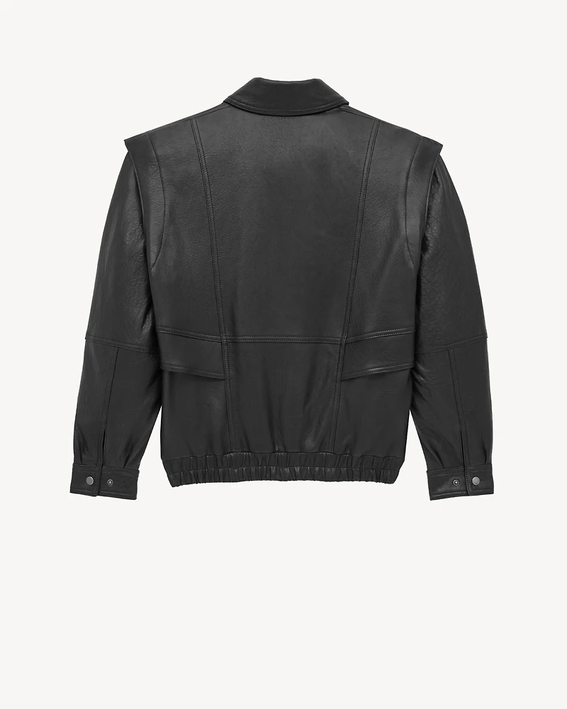 bomber jacket bubbled lambskin