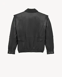 bomber jacket bubbled lambskin