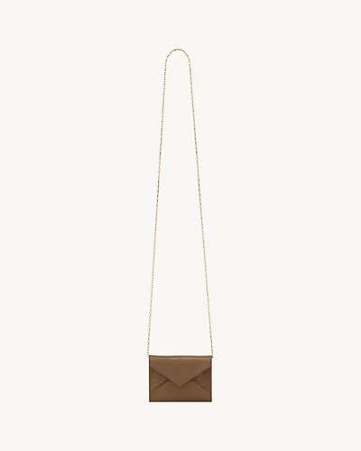 LETTER chain card case in lizard