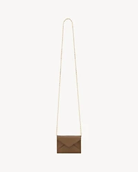 LETTER chain card case in lizard