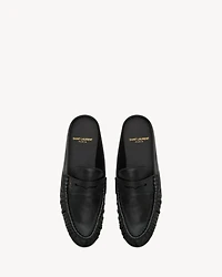 LE LOAFER mules shiny creased leather