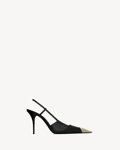 JEANNE slingback pumps glazed leather