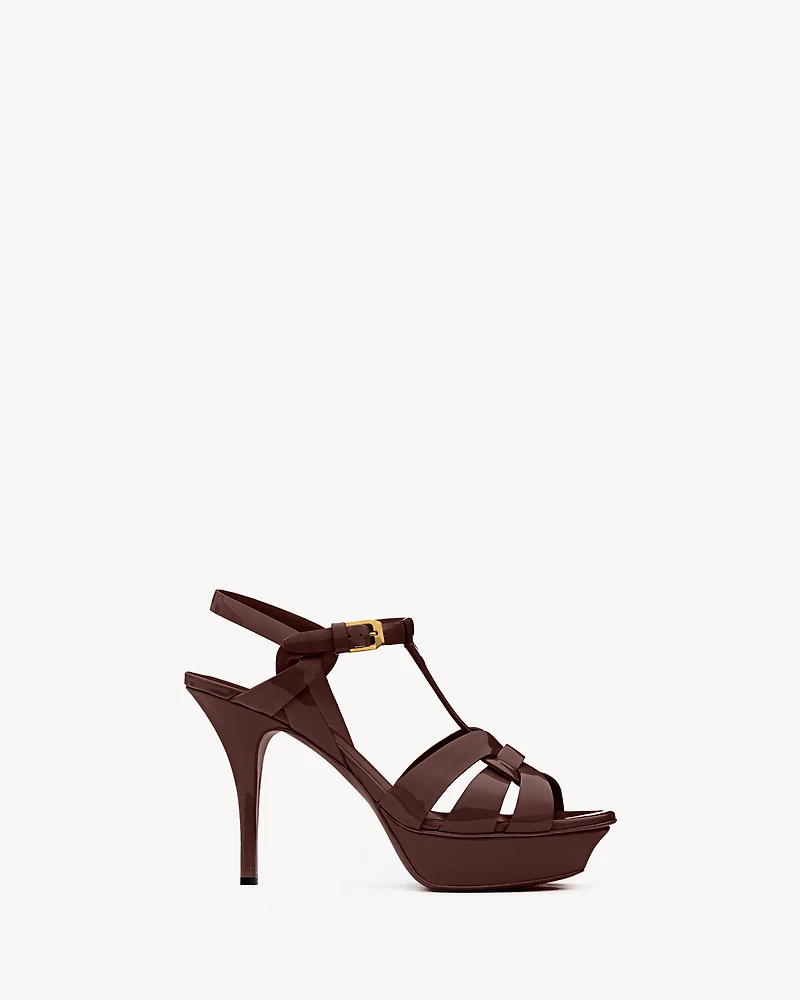 TRIBUTE platform sandals patent leather